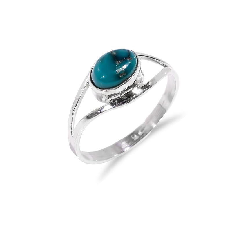 Bague turquoise en argent 925 fait main au style boho chic délicat