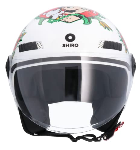 Motorradhelm Halbschale, ECE-zugelassen, La Betty, Weiß, Größe S (55/56)