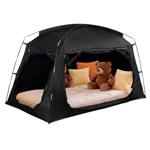 Sensory Bed Tent for Kids Indoor Privacy Space Sleeping Canopy for Floor or Twin Size Bed Black-Out Dream Play Tent for Children - Calm Down Corner Helps Kid Relax by Lucky castle - Used condition - US$37.99