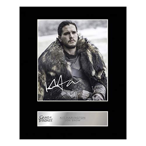 Kit Harington, Jon Snow - Foto firmada con texto en inglés 'Game of Thrones'