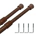 Bravatta. Porta Visillos Extensible de 40 a 70 cm. Barra ajustable para cortinas. Barra extensible para visillos y cortinas. Varilla Colgar Ropa de Bebé y Niño (Marrón imitación Madera)