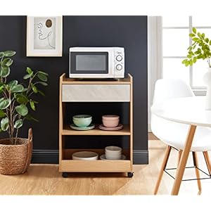 BAÏTA Desserte de Cuisine MAKOA, Bois et béton, L59,5cm