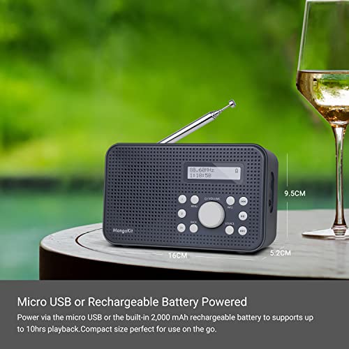 MangoKit DAB/DAB+ Radio digitale e FM, batteria
