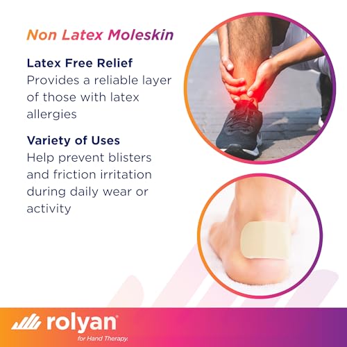 Image of Rolyan Non-Latex Moleskin Roll, 9 inch x 4 yards, Beige, Padding with Paper Backed Adhesive, Cut to Fit for Splints, Braces, and Casts, Soft Flexible Tape for Blister Prevention & Skin Protection