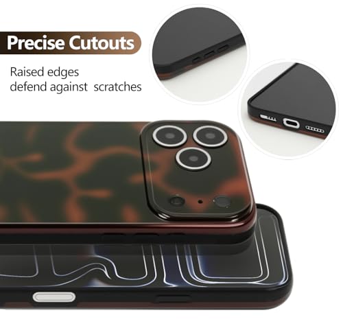 MYY Amber Brown Leopard Case for iPhone 18 Pro / 17 Pro | Amber Tortoise Shell Pattern, Slim Lightweight Design, Camera Protection, Includes 2 Tempered Glass Screen Protectors - image 5