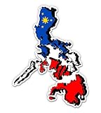 Philippines Flag Country Shape - 3' Vinyl Sticker - for Car Laptop Water Bottle Phone - Waterproof Decal