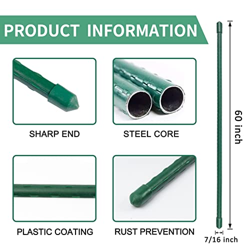 Hmdivor Garden Stakes 60 Inch Plant Stakes, Tomato Stakes, Pack Of 30 #TOP1