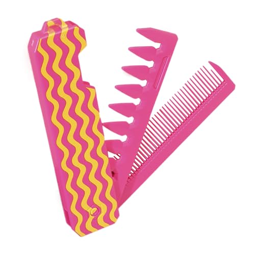 Pettine pieghevole – Pettine tascabile con denti fini | Raddrizzatore per capelli a denti fini per la cura quotidiana dei capelli | e barba con copertura per uomo