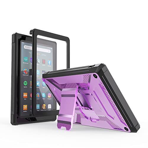 All-New Kids Tablet 7 Case Only Fits Tablet, Not Fit iPad Samsung, TrendGate Shockproof Kids Cover Built-in Screen Protector and Stand for 7 Inch Display Tablet - Purple
