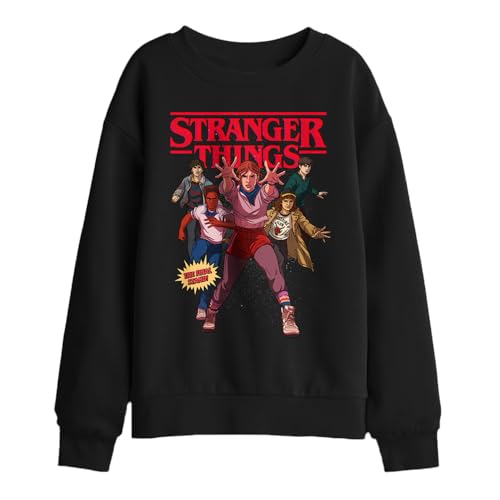 Stranger Things Final Stand Comic Sudadera Infantil, Negro, 12–13 A
