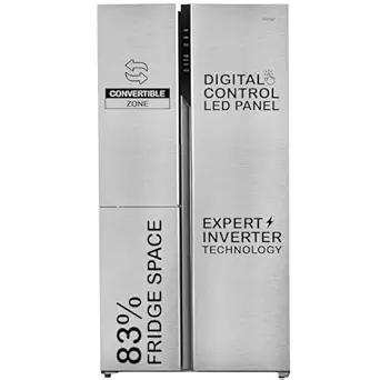 Haier 598L, 3-Star, 83% Convertible Fridge Space, Expert Inverter Side by Side Refrigerator, (HRT-683IS, Inox Steel)