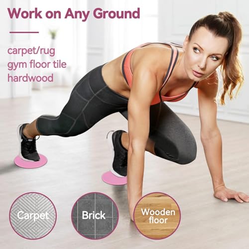 Agatige Core Sliders, 2PCS Ejercicio Deslizante Disco Deslizante Fitness Core Slider Sport Equipo de Entrenamiento de Cuerpo Completo para Abdominales, Ejercicios en el Hogar - Imagen 4