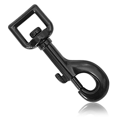Ganzoo Karabiner-Haken mit Drehgelenk L: 87 mm, Bolzenkarabiner für Hunde-Leine, 2 Stück, Wirbelkarabiner, für Paracord 550 Hundehalsband, legierter Stahl, Schnapp-Karabiner Drehkopf, Farbe: Schwarz
