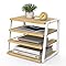 Fenge Desk Shelf Organizer, 4 Tier Desktop Shelf, Wood And Metal Office - View #7