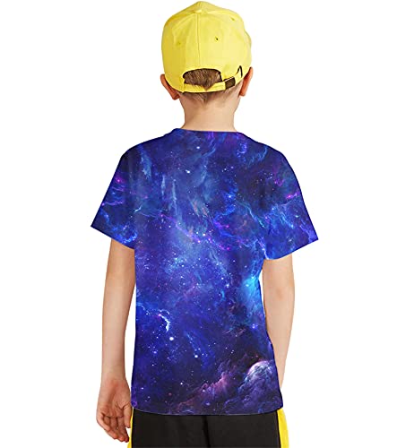 Image of Linnhoy Kids 3D Print Fashion Graphic T-Shirts for Boys Girls 6-16 Years | Unisex Colorful Short Sleeve, Crewneck, Breathable Fabric, Suitable for Daily Sport Festival Wear