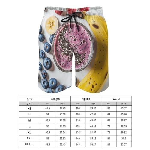 Men's Swim Trunks Quick Dry Board Shorts with Pockets Beach Shorts A Glass of Fruit Smoothie Bathing Suits for Men2