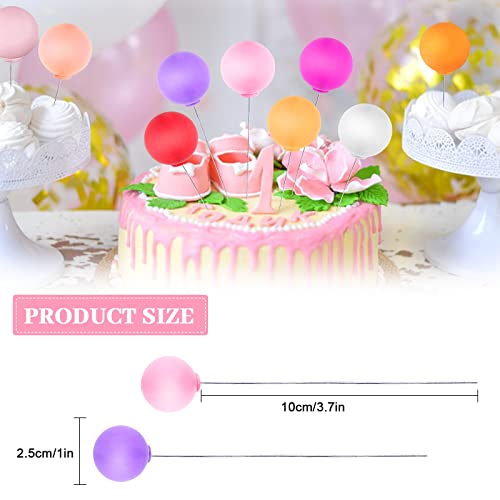 Newmemo Balloon Cake Topper 30Pcs Mini Colorful Balloon Cake Picks Balloon Cupcake Topper Balloon Cluster Cake Topper Picks Ball Cake & Cupcake Decoration Insert For Dollhouse Baby Shower Party #TOP1