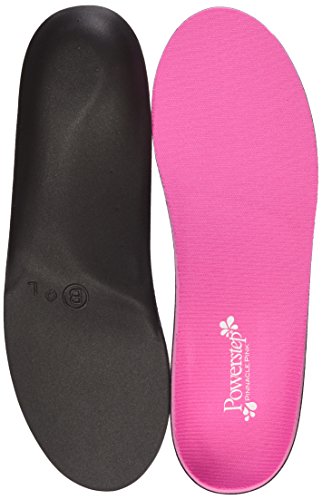 Powerstep Pinnacle Pink Full Length Orthotic Shoe Insoles - Maximum Cushioning, Full Support