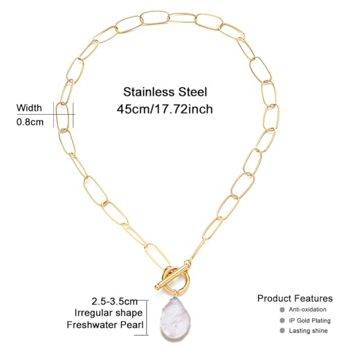 Collier perles baroques durables en acier de qualité supérieure - 3