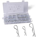 Cotter Pin Sortiment Kit 180pcs Zinkplattierte Stahl R Clip Stiftverschluss mit Kunststoffbox für Automechanik, Rasenmäher, LKW, Traktorreparatur und allgemeine Hardware Gebrauch