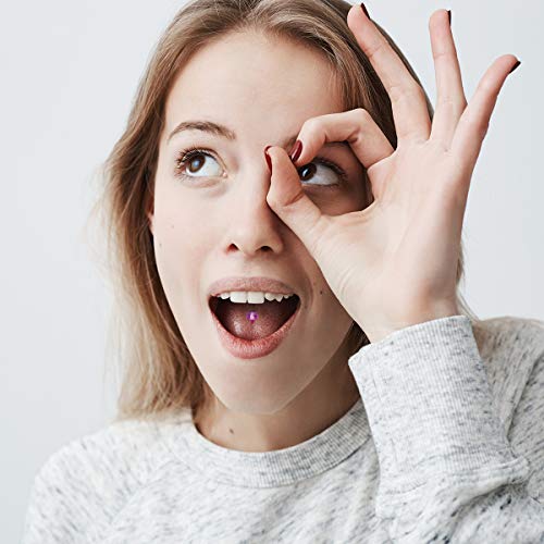 Crazypiercing 5Pair Acrylic Tongue Rings 14G Flexible Glitter Half Ball Tongue Barbell Retainer Body Piercing Jewelry Bar Length 16Mm #TOP5