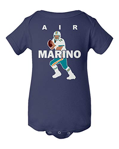 Baku Apparel Miami AIR Marino Football Little Infant Baby Short Sleeve Bodysuit (Navy, 18M)