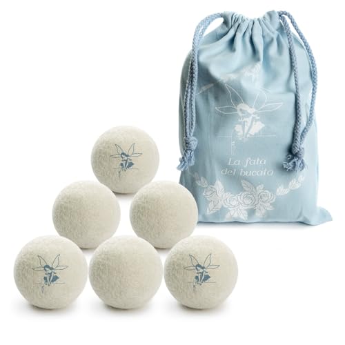 LUMINER Bolas de Lana Secadora de Ropa, 6x Bolas para Secadora Antiarrugas y Que Atrapan el Cabello, Bolas para Secadora Silenciosas para la Secadora