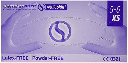 Gants en nitrile bleu lavande non poudrés pour soins et maison XS