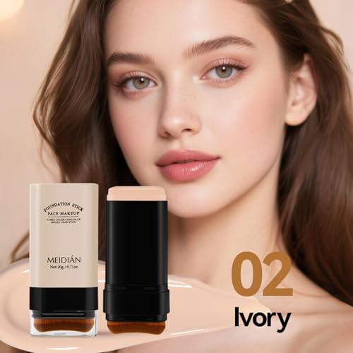 Ivory Foundation Stick-2-in-1 Creamy Concealer&Brush,Buildable Coverage for Smooth, Brightening Makeup Look — view 2