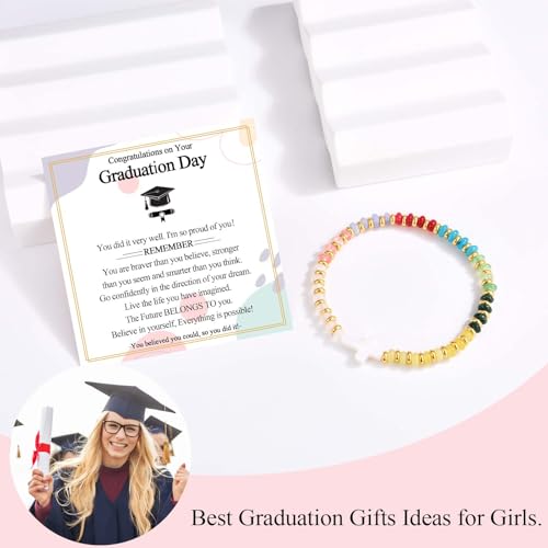 Image of 2026 Graduation Gifts for Girls, 5th 6th 8th Grade Kindergarten Preschool Elementary Middle School Graduation Cross Bracelet Gifts with Card for Girls Her Daughter Granddaughter Sister Niece Friend