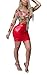Aleng Women's Sexy 2 Piece Outfits Clubwear Floral Embroidery Mesh Crop Top PU Skirt Set Bodycon