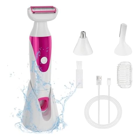 Electric Razors for Women Legs Shavers: 3 in 1 Electric Shavers - Legs and Body Shavers, Nose Hair Trimmer, Eyebrow Shaver Cover