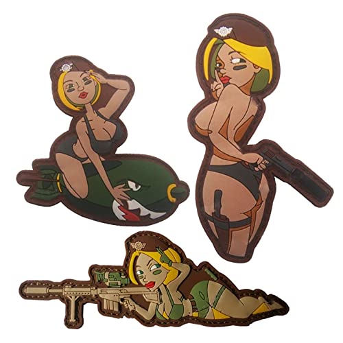 Trayosin PVC Sexy Schönheit Patch 3D Rubber Aufnäher Klett Patches Military Taktischer Moral Abzeichen Patch für Uniform, Rucksäcke, Taktische Westen, Militäruniformen Cover