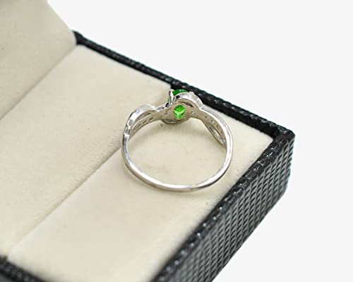 4.5 X 6.5 MM Oval Cut Natural Tsavorite Green Garnet Gemstone Ring 925 Sterling Silver January Birthstone Green Garnet Jewelry Promise Ring Birthday Gift For Mom (RG-7927)4