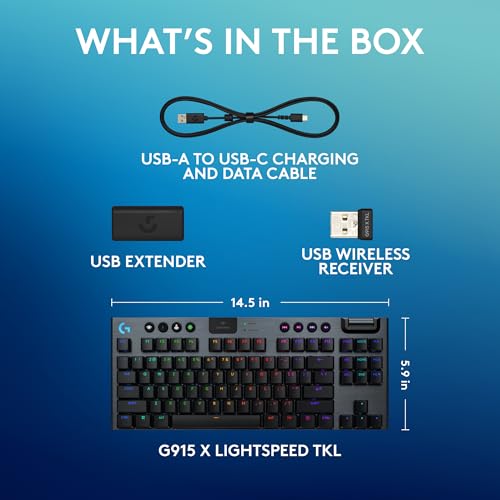 Logitech G915 X Lightspeed TKL Wireless Gaming Keyboard (Clicky) - Black - image 9