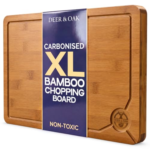Deer & Oak X-Large Carbonised Bamboo Chopping Board 44x30cm