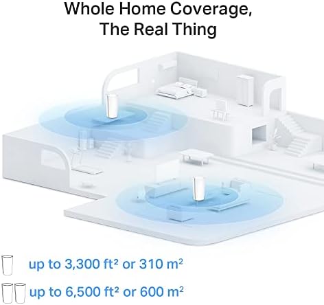 TP-Link Deco XE200 AXE11000 Whole Home Mesh Wi-Fi 6E System, Tri-Band Wi-Fi, Gigabit Ports, AI-Driven Mesh, cover up to 6,500 ft2, Connect up to 200 devices,2.2 GHz Quad-Core CPU, HomeShield,Pack of 2