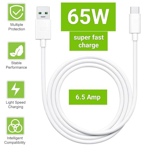 Image of 25WOriginal Adapter with Type C to Type C Cable Compatible for Samsung Galaxy M34 5G,M53 5G,F23 5G,M14 5G,A34 5G,A54 5G Fast Travel Adapter (White) with 6 Months Warranty
