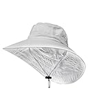 Sun Protection Zone Unisex Lightweight Adjustable Outdoor Booney Hat (100 SPF, UPF 50+) - White