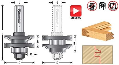 Amana 55350 Ogee Stile Rail 1/2" Shank Router Bit