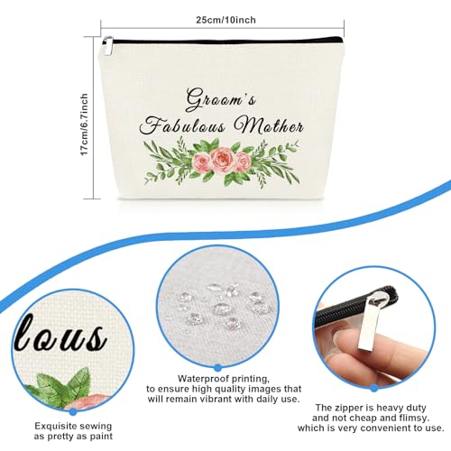 Mother of the Groom Gift Makeup Bag Bridal Shower Gifts Cosmetic Bag Wedding Engagement Gifts for Mom Mother of the Groom Appreciation Gift from Bride Makeup Pouch Travel Toiletry Bags2