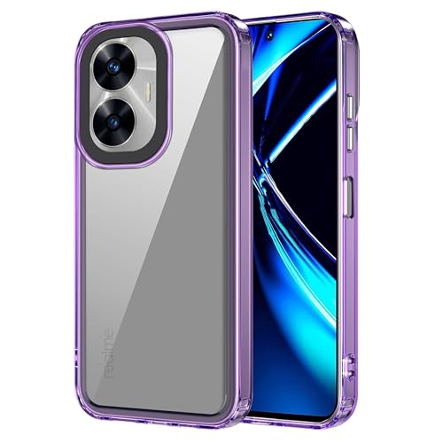 amazon basics Back Case Cover for Realme Narzo N55 (TPU + PC_Space-Purple)