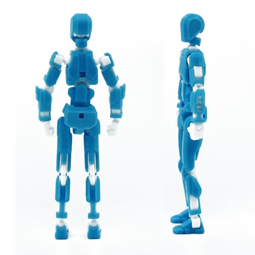Image of Dummy 13 Action Figure Robot | Fully Articulated 3D Printed Robot Toy | 5.4-inch Collectible Figurine | Matte Finish| Unassembeled (SkyBlue-White)