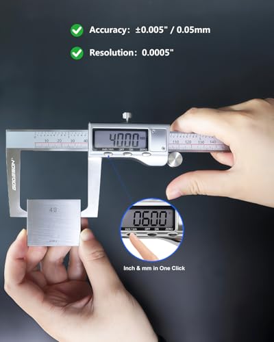 Image of GODESON Digital Caliper 12 inch with Outer Groove, Brake Disc Rotor Measuring Tool, Stainless Steel Digital Calipers for 3D Printing & DIY, LCD, Inch /MM Units, Auto-Off, Rubberized Grip & Storage Case