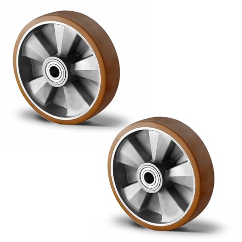 Abrollwerk Schwerlast 2er Set Einbaurad 200mm, 800kg Traglast, Maße...