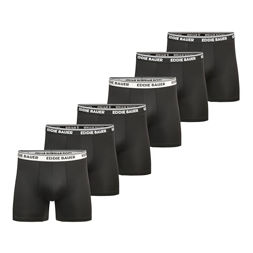 Eddie Bauer Men's Boxer Briefs, Breathable and Comfortable with Contoured Pouch Support, 6 Pack Underwear
