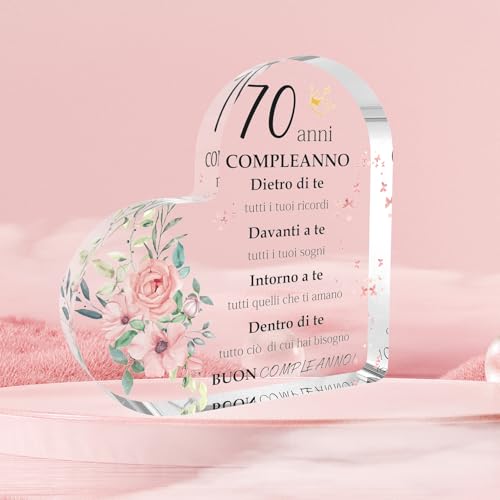 Regalo 70 Anni Donna Regalo Donna 70 Anni 70 Anni Di Compleanno Donna Decorazioni In Acrilico Idee Regalo Donna Compleanno Regalo Compleanno Donna Regalo Nonno Compleanno Regalo Amica Compleanno