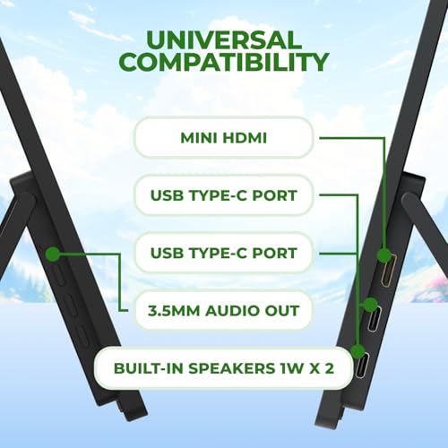 Image of AOC 16 inch Portable Monitor FHD 60Hz USB-C IPS Ultra Slim Kickstand 16T30 | 1920x1080 Computer Monitor, USB-C 3.2, Mini HDMI, Built-in Speakers, Kickstand, Ultra Slim, VESA Mount, Low Blue Light