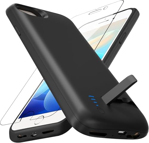 Giabuao Coque de Protection pour iPhone 8/7/6S/6/SE 2020, 8500 mAh, Fine et Rechargeable, avec Support, Coque de Charge Étendue, Étuide Protection Portable...