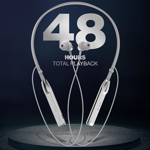 Image of AROMA NB119 Tune Upto 48 Hours Playtime*, Fast Charging, Dual Pairing, Bluetooth Neckband